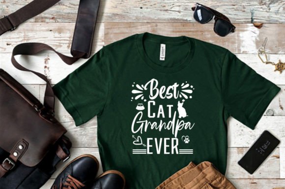 BEST CAT GRANDPA EVER- -SVG: Graphics for T-Shirt Designs