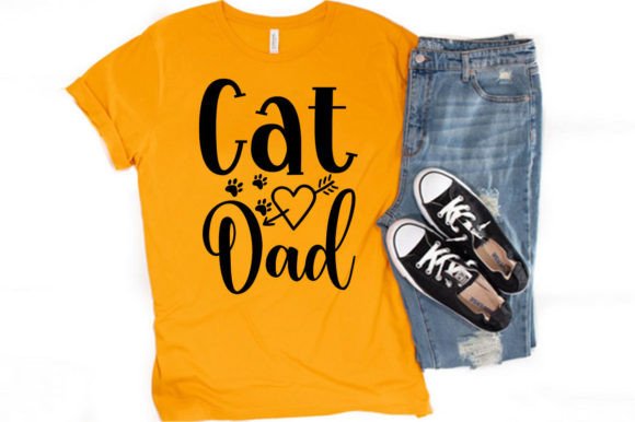CAT DAD T-SHIRT DESIGN: Graphics & T-Shirt Designs