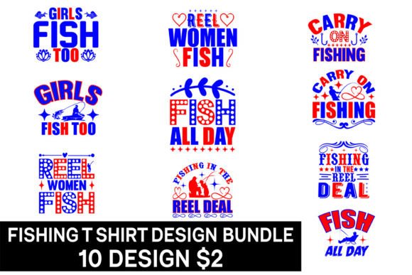 Fishing T-Shirt Designs & Graphics Bundle