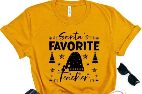 SANTA’S FAVORITE TEACHER Graphics for T-Shirt Designs
