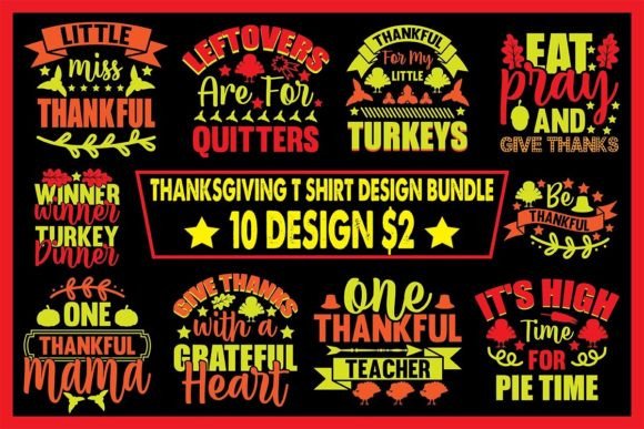 Thanksgiving SVG Design Bundle for Graphics and T-Shirt Designs