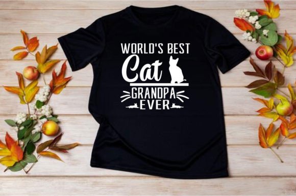 WORLD S BEST CAT GRANDPA EVER-SVG: Graphics for T-Shirt Designs